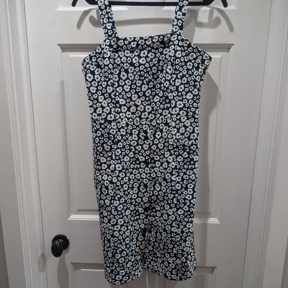 DKNY Size 8 Blue Floral Dress 90s